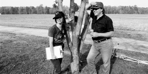Danny Gatton and Virginia Quesada share a laugh during his interview shoot at Newburg MD 4.24.1990